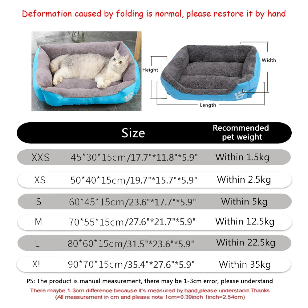 Plush Square Dog Sofa Bed
