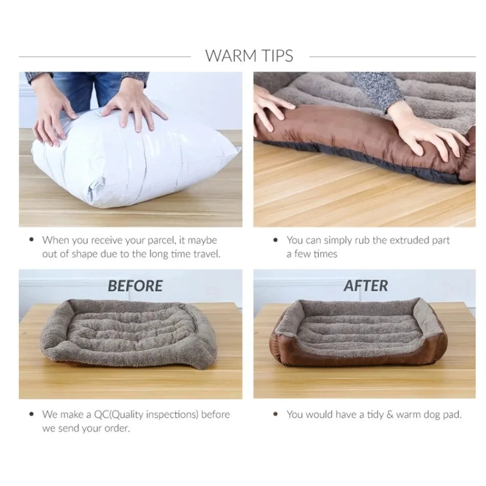 Plush Square Dog Sofa Bed